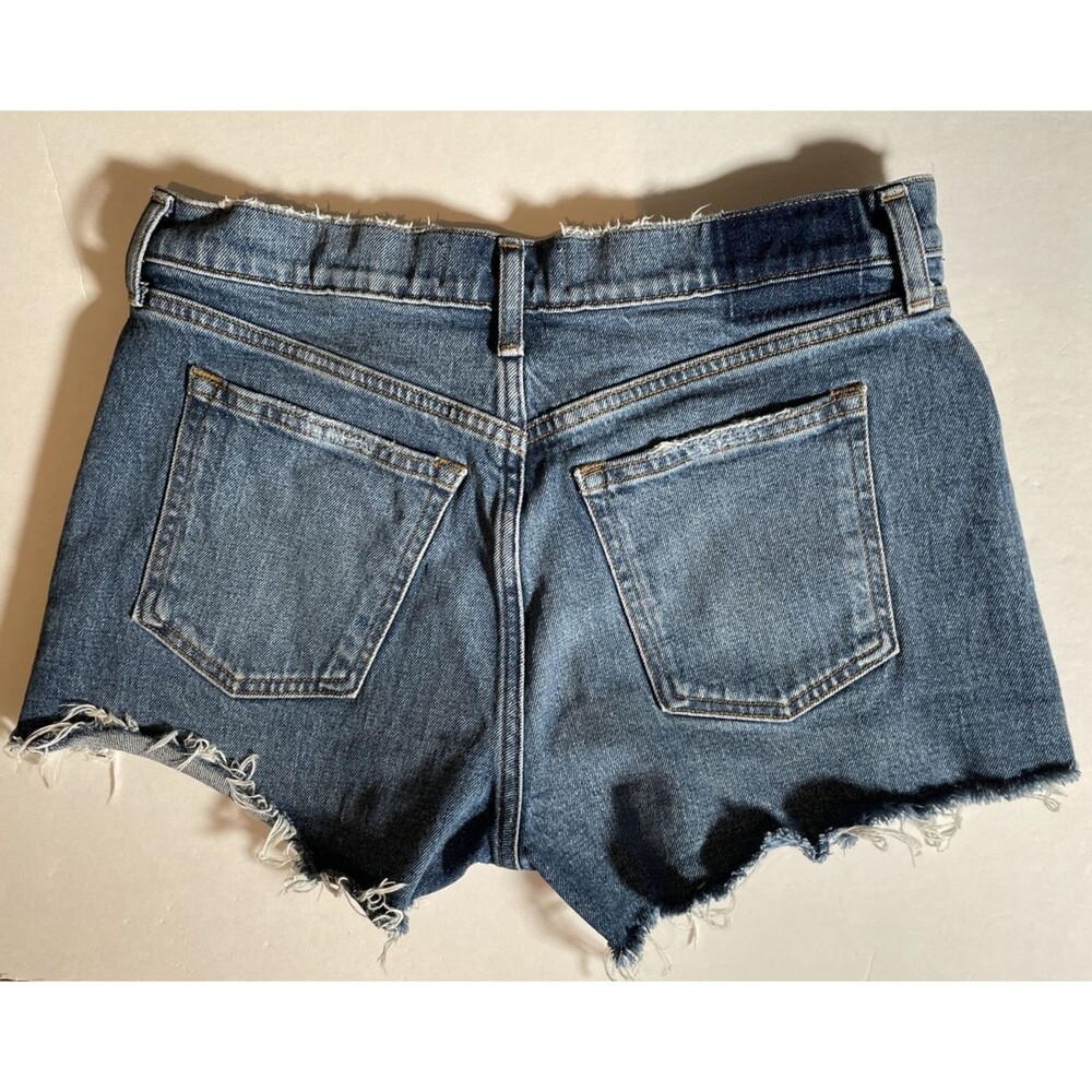 ABERCROMBIE & FITCH Mom Short Mid-Rise Denim Jean Shorts 29/8 Distressed Raw Hem - Picture 5 of 12
